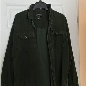 Forever21 Forest Green Corduroy Shirt Jacket